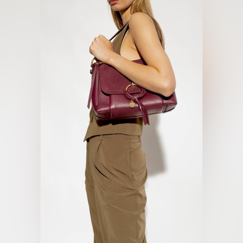 See By Chloé Burgundy Crossbody/shoulder Suede Leather bag  14” x 8” - Picture 3 of 16